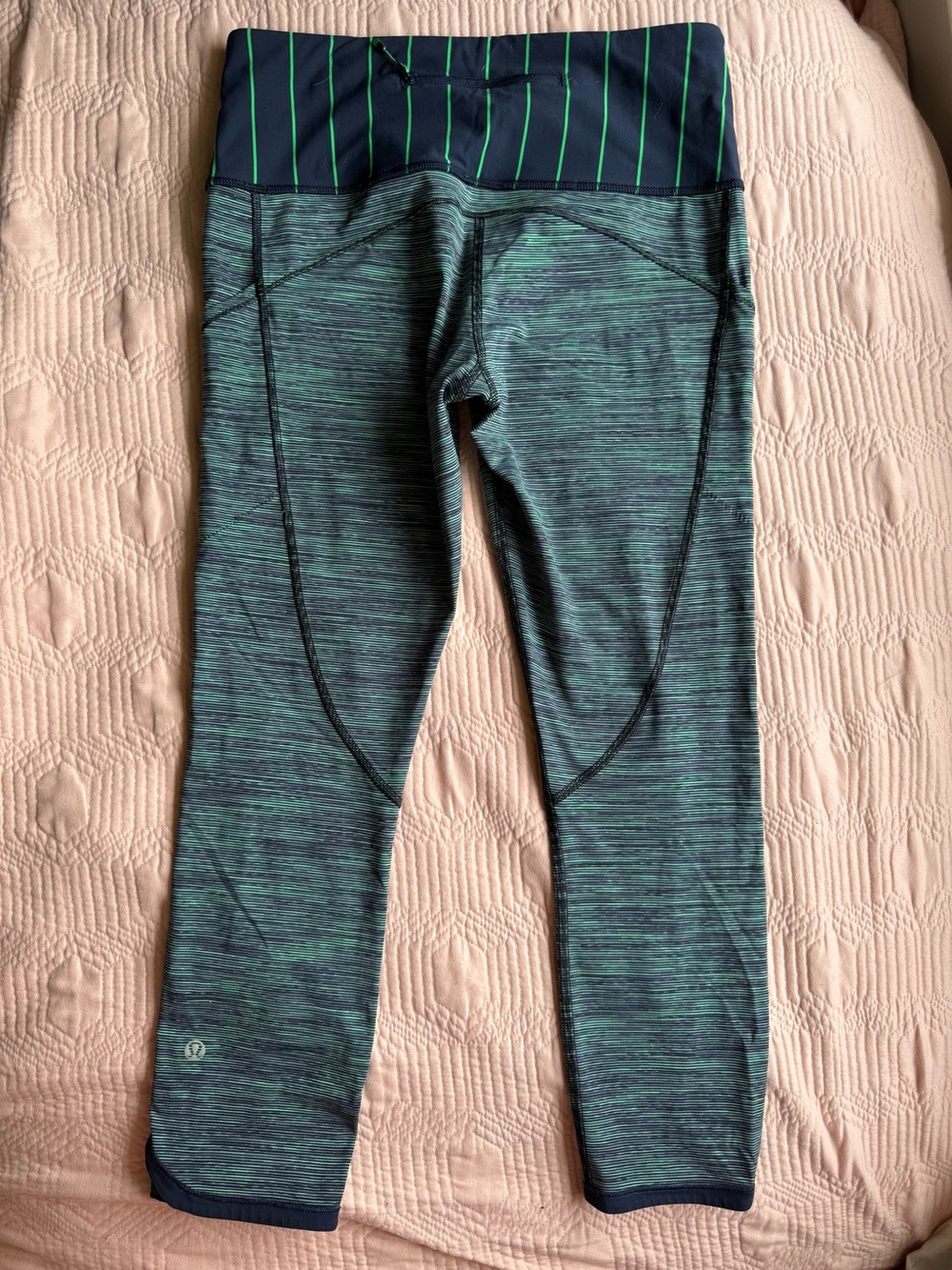 lululemon athletica Green & Navy Space-Dyed Leggings